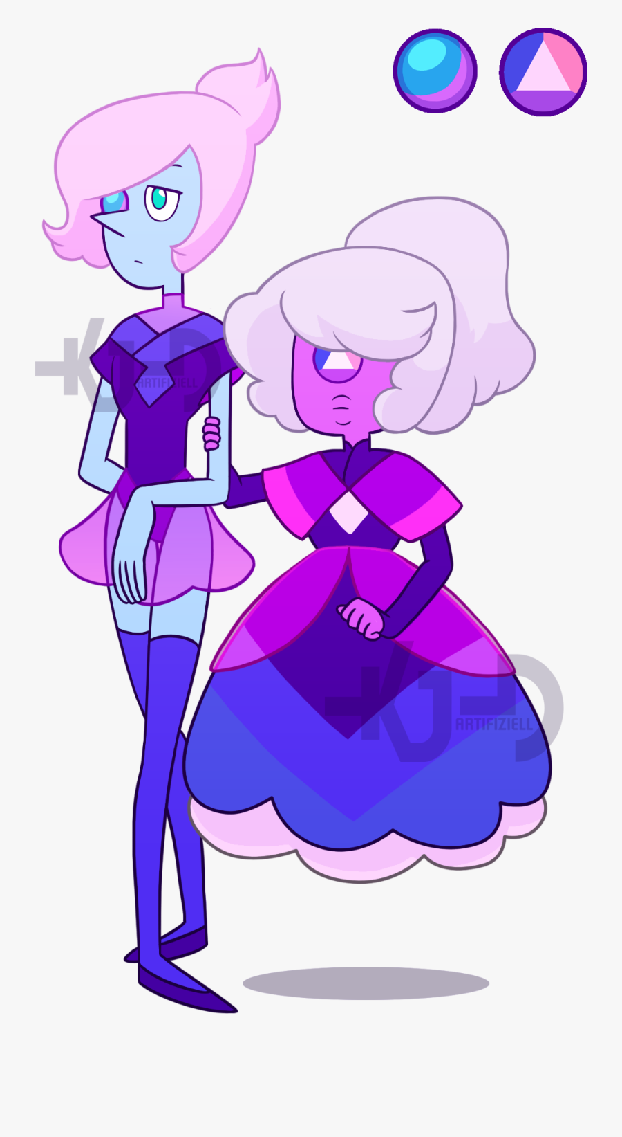 “winza Sapphire And Her Seeing-eye Pearl 
also Since - Steven Universe Fan Gems Sapphire, Transparent Clipart