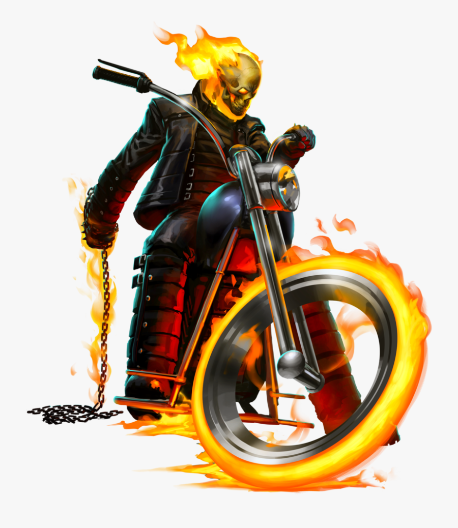Ghost Rider Png - Real Ghost Rider Drawing On Bike, Transparent Clipart