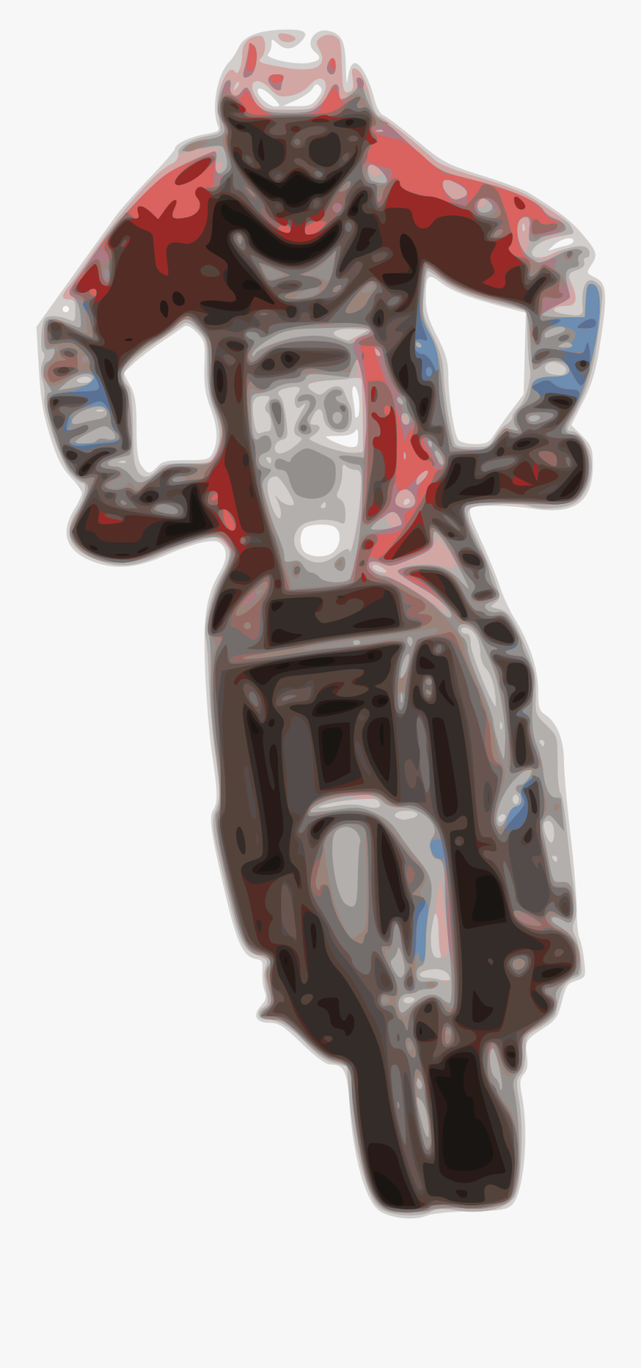 Off-road Bike With Rider 02 Clip Arts - Bike Racing Front View Png, Transparent Clipart