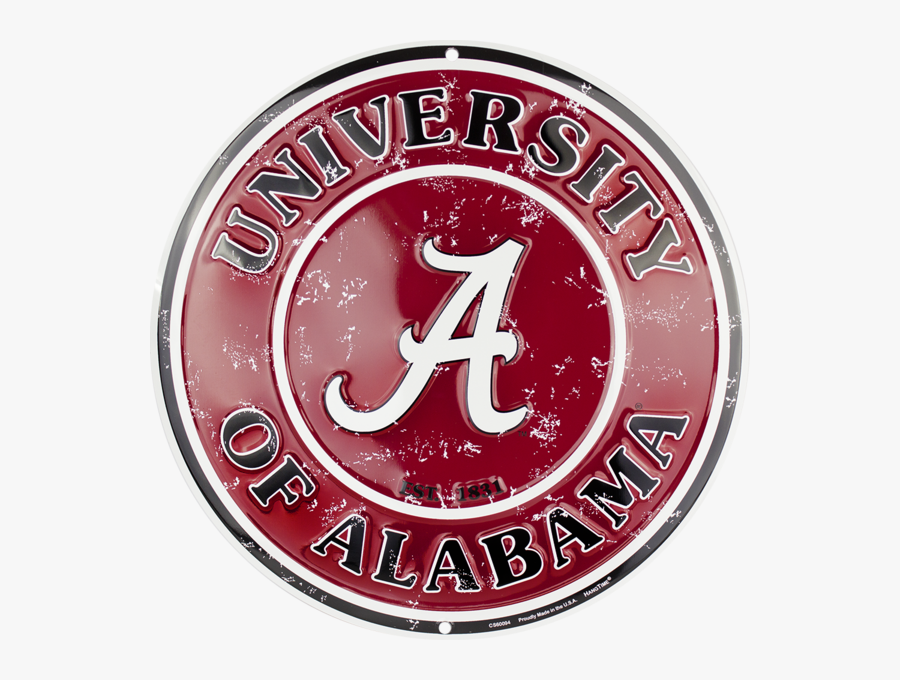 Alabama Crimson Tide Circle Sign - Alabama Football Sign, Transparent Clipart