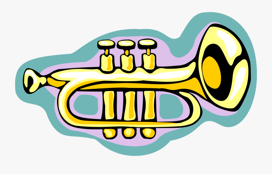 Vector Illustration Of Trumpet Horn Brass Musical Instrument, Transparent Clipart