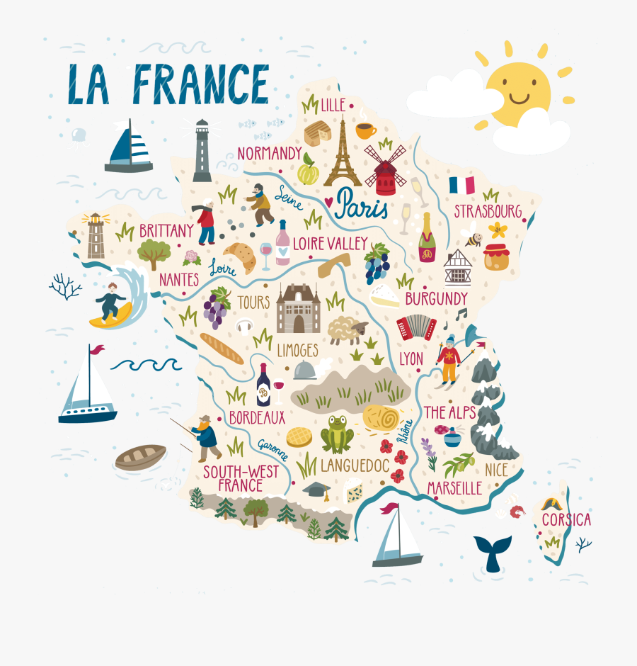 Map Of France - France Tourist Map, Transparent Clipart