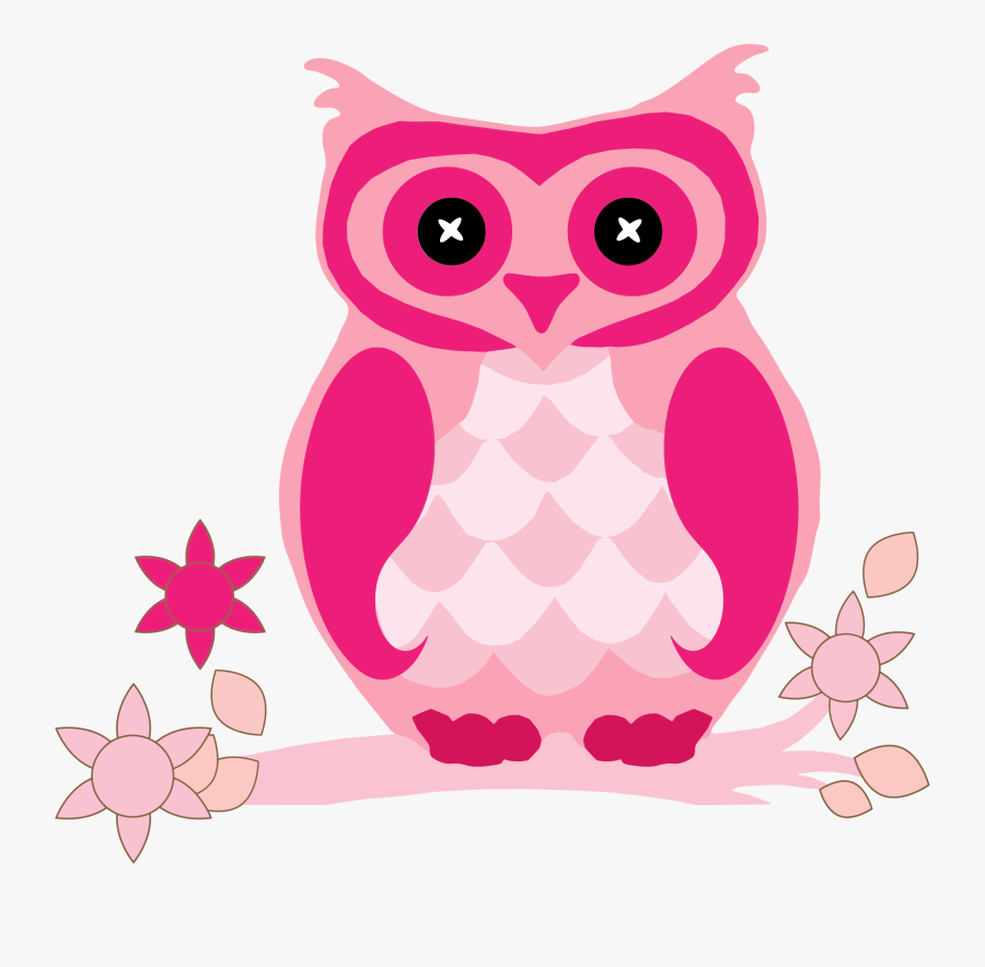 Pink,owl,heart - Owl Pink, Transparent Clipart