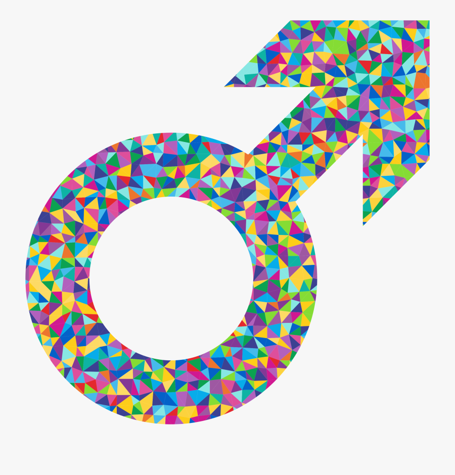 Prismatic Low Poly Symbol - Mužský Znak Png, Transparent Clipart