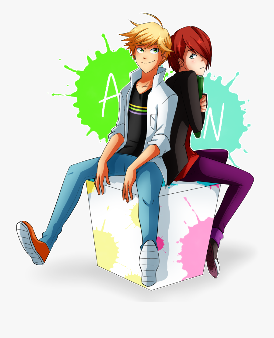 Sitting Cartoon Male Fictional Character Boy Human - Nathan And Adrien Mira...