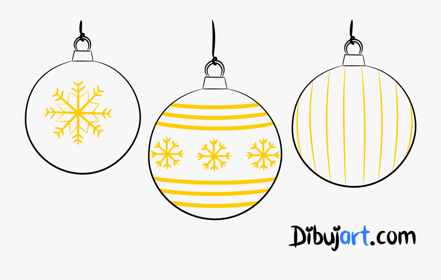 Cómo Dibujar Unas Bolas De Navidad - Dibujos De Bolas De Navidad, Transparent Clipart