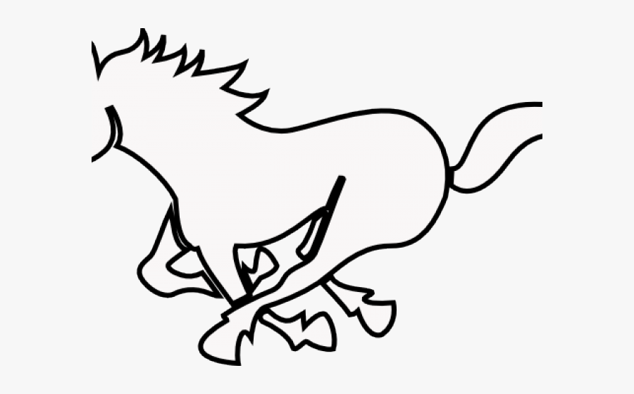 Clipart Black And White Running Horse, Transparent Clipart
