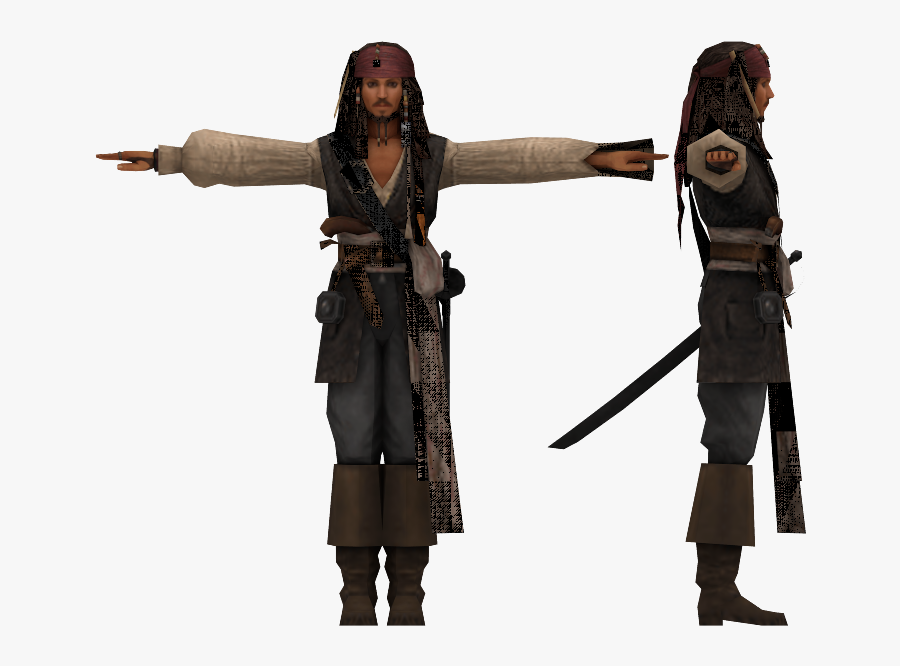 Transparent Jack Sparrow Png - Jack Sparrow 3d Model, Transparent Clipart