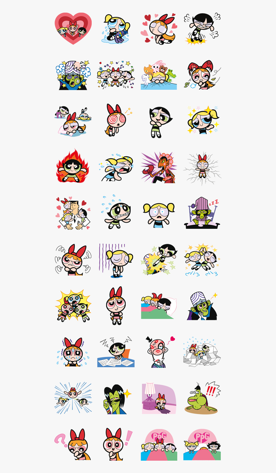 Powerpuff Girls Ppg Sticker Line, Transparent Clipart