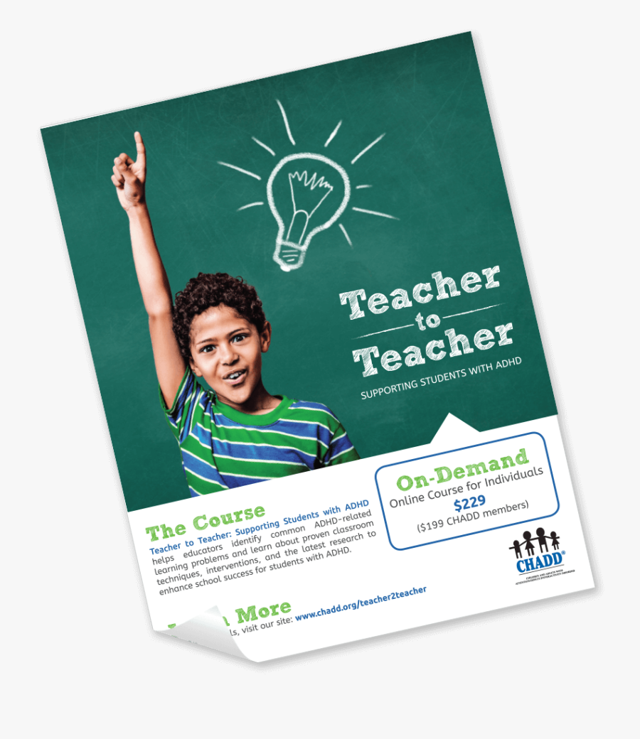 Ad Design For Chadd"s Teacher To Teacher Program With - Chadd, Transparent Clipart