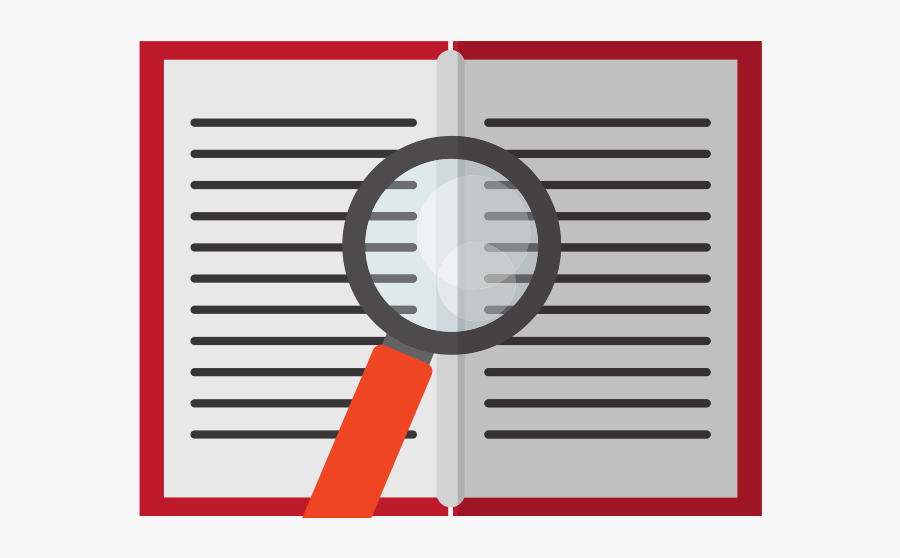 A Look - Magnifying Glass Book Icon, Transparent Clipart