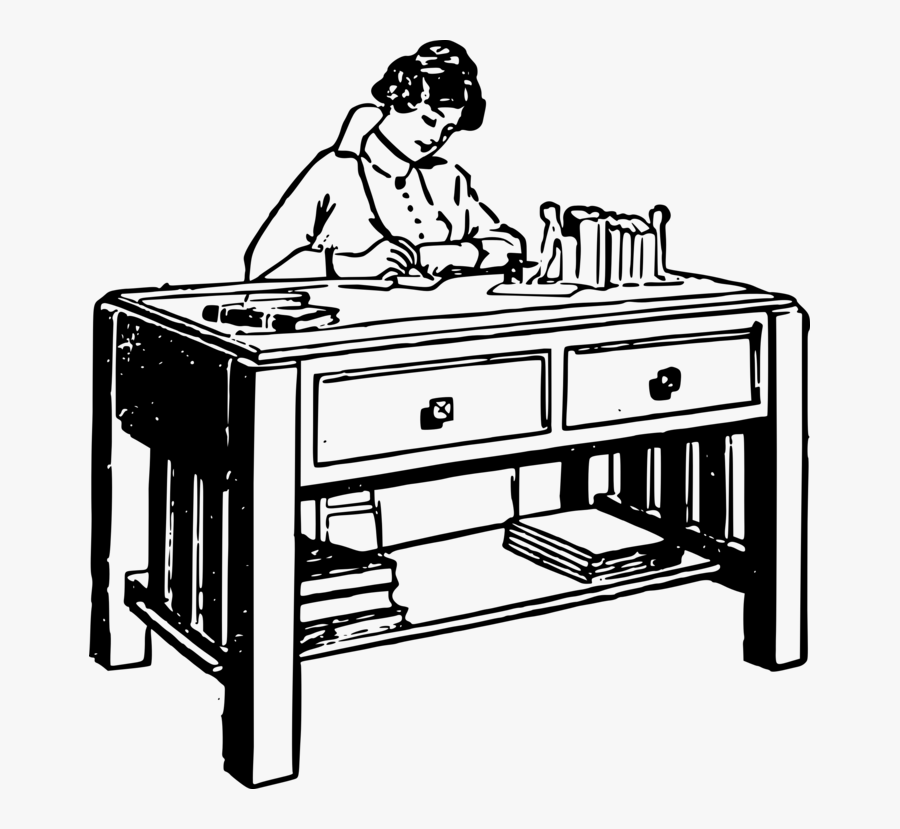 Line Art,end Table,desk - Table, Transparent Clipart