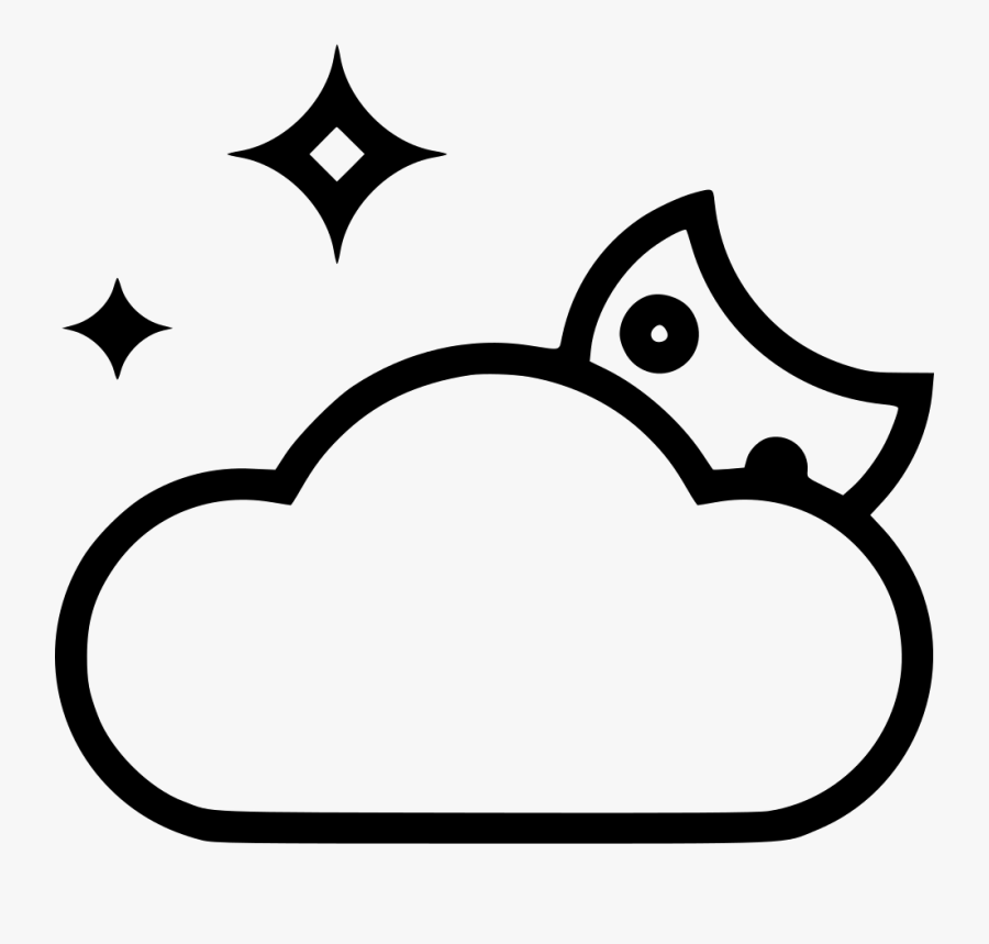 Forecast Clouds Stars Moon Night - Icon, Transparent Clipart