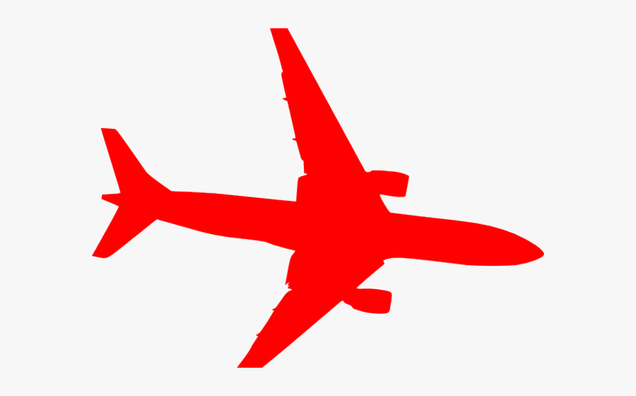 Transparent Red Plane Clipart - Transparent Background Airplane Silhouette, Transparent Clipart