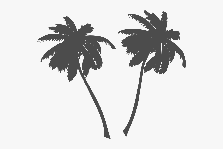 Palm Trees And Sun Black And White Png - Palm Tree Vector Png, Transparent Clipart