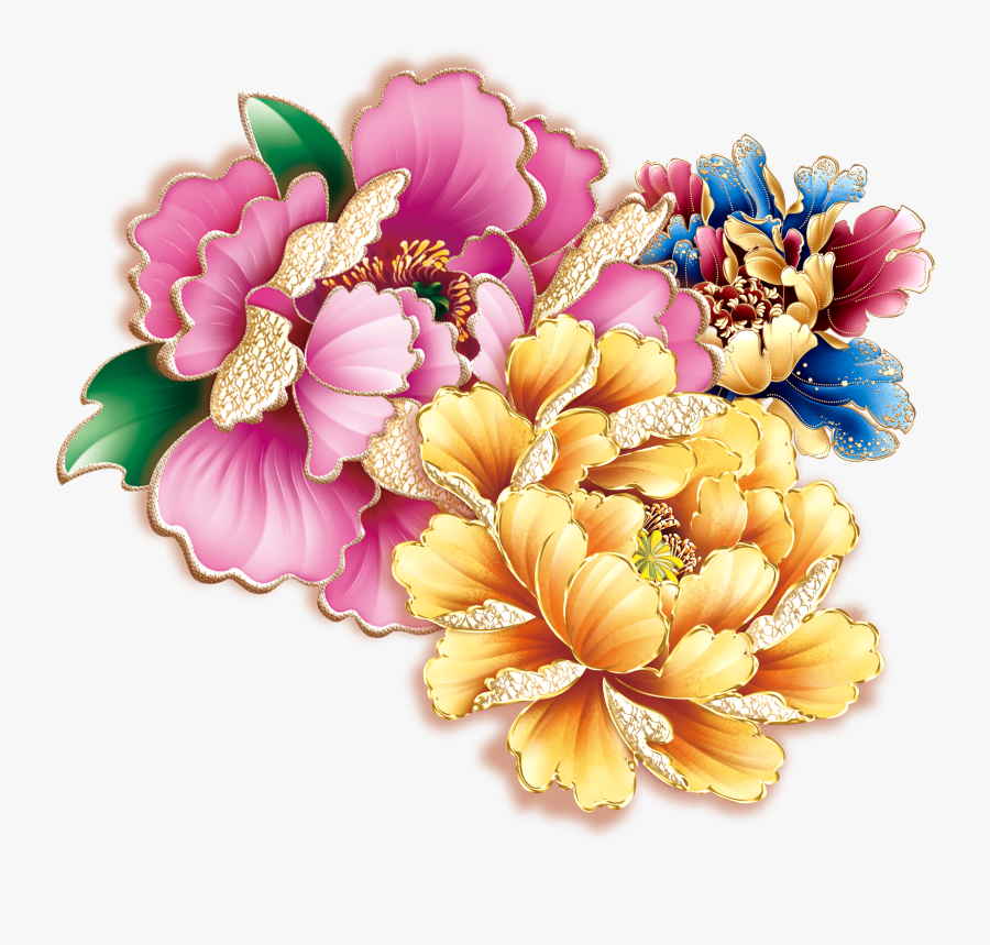 Moutan Papercutting Clip - Women Tattoo Flower Color, Transparent Clipart