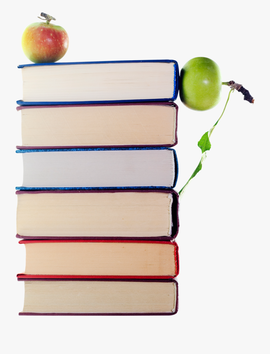 Stack Of Books And Apple Png Image - Stack Of Books Png, Transparent Clipart