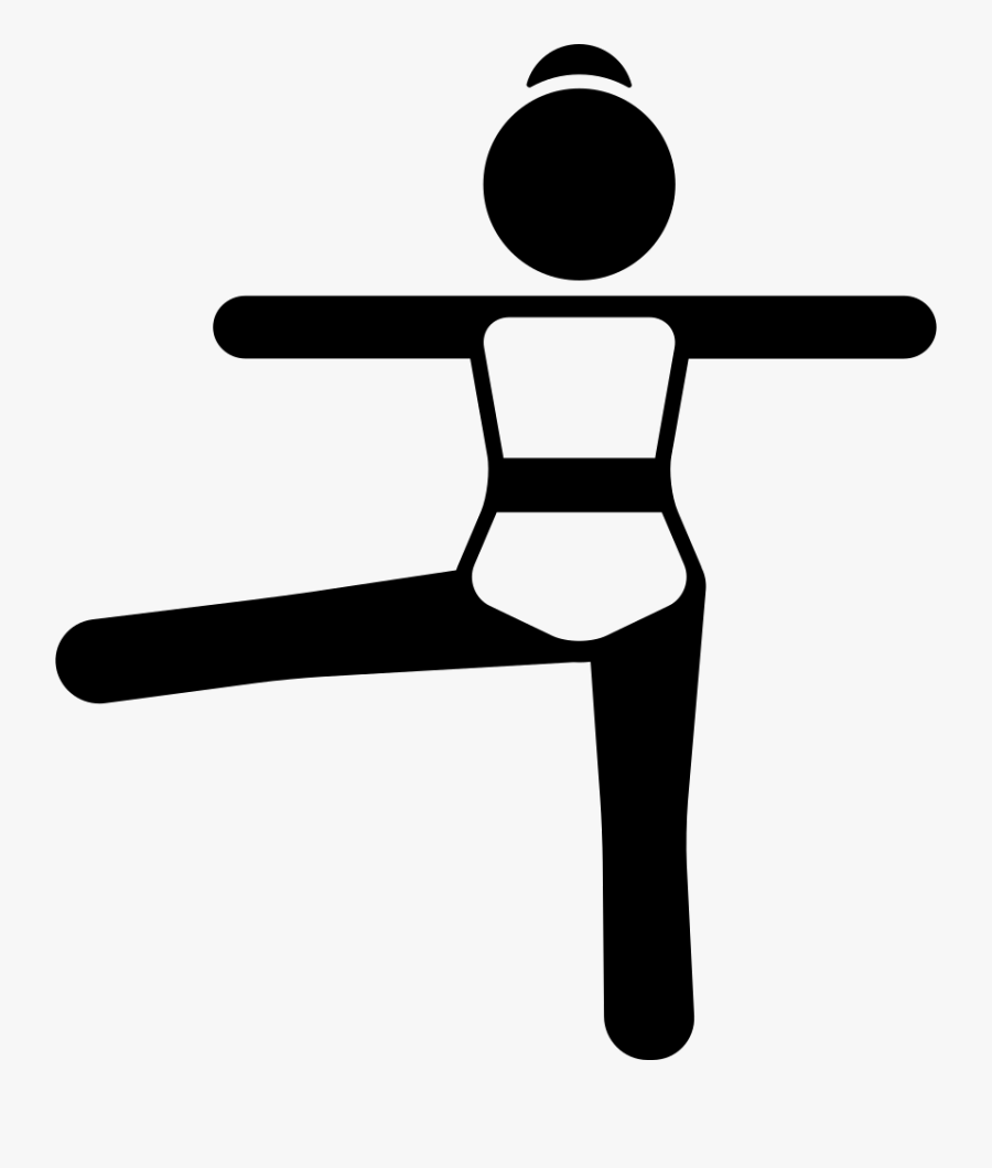 Girl Stretching Arms And Leg - Pilates Cartoon Black And White, Transparent Clipart