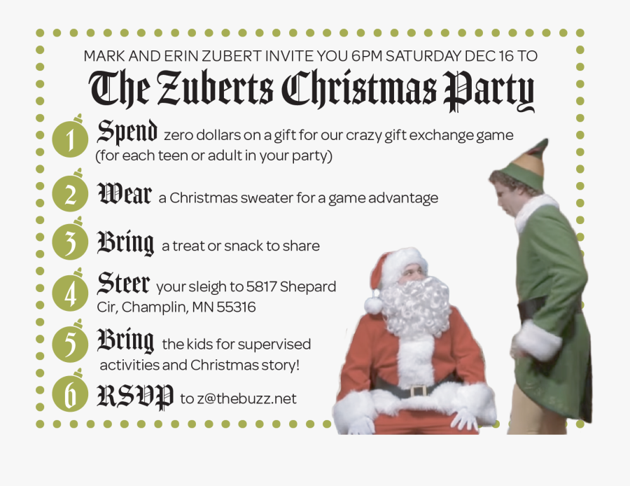 5th Annual Zubert"s Christmas Party - Poster, Transparent Clipart