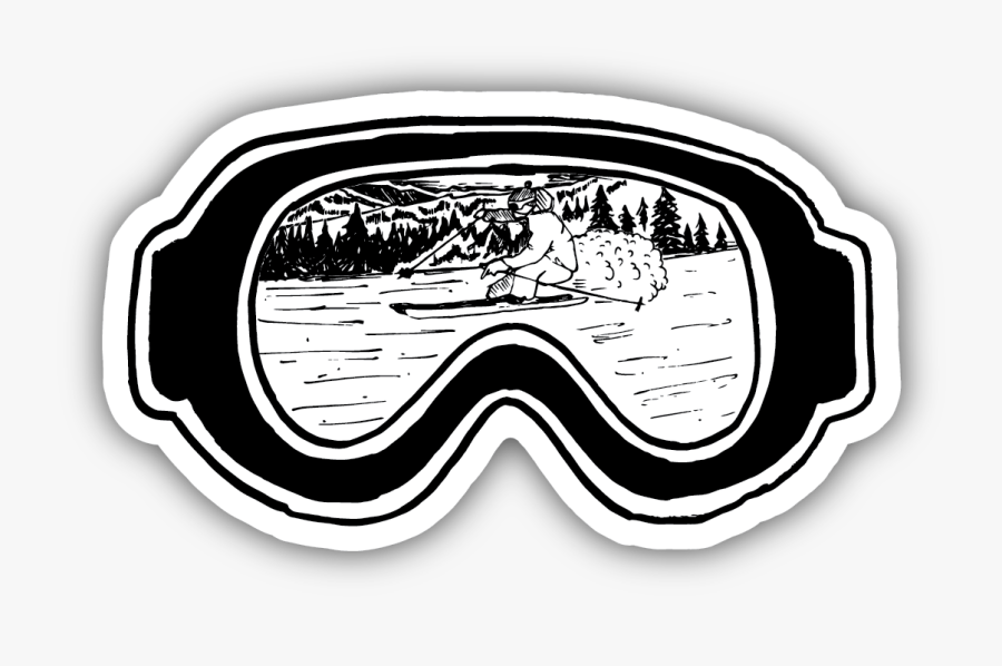 Ski Goggles Sticker - Ski Sticker, Transparent Clipart