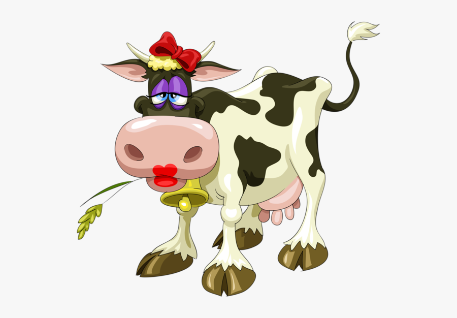 Cow Clip Art Clear Background - Cow With A Bow, Transparent Clipart