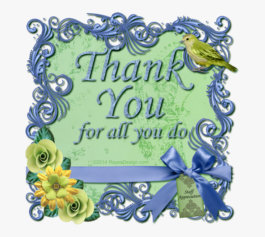 Thank You For All You Do - Greeting Card, Transparent Clipart