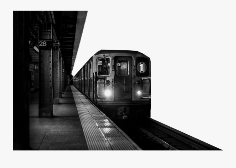 #train #platform #station #blackandwhite #freetoedit - New York Subway Train Png, Transparent Clipart