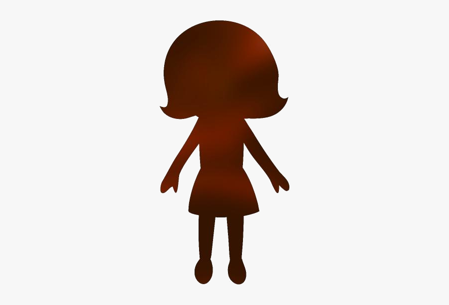 Transparent Little Girl Standing Clipart Png - Cartoon Little Girl Silhouette, Transparent Clipart