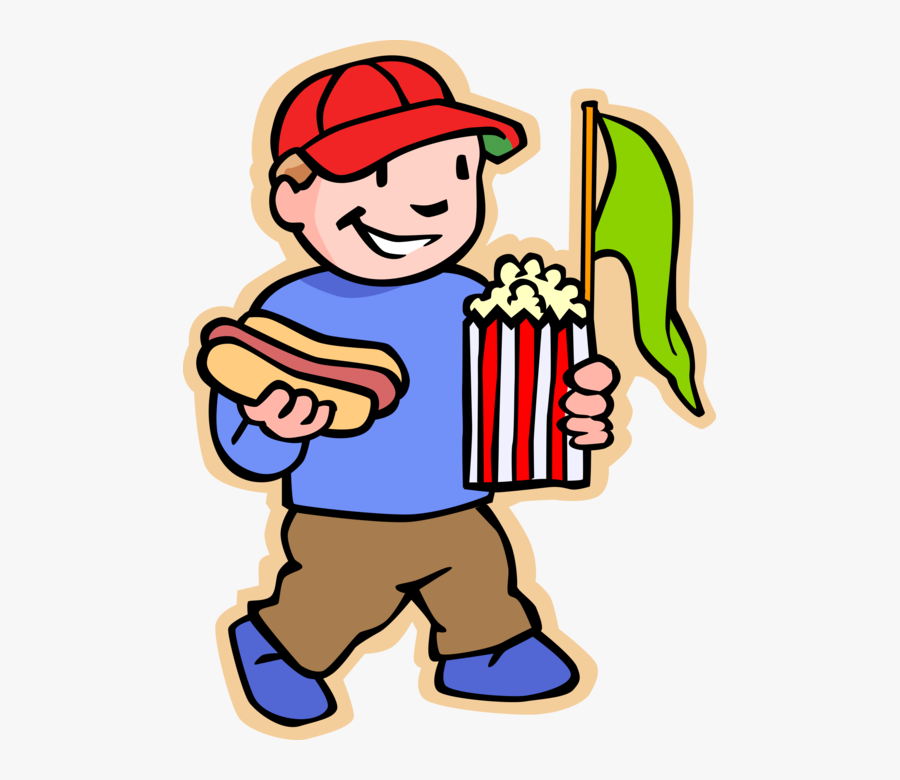 Vector Illustration Of Primary Or Elementary School - Eat Pop Corn Clipart, Transparent Clipart