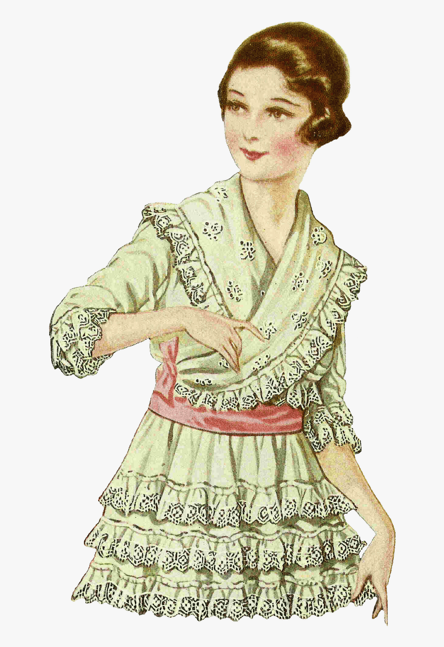 Vintage Girl Illustration - Vintage Clothing, Transparent Clipart
