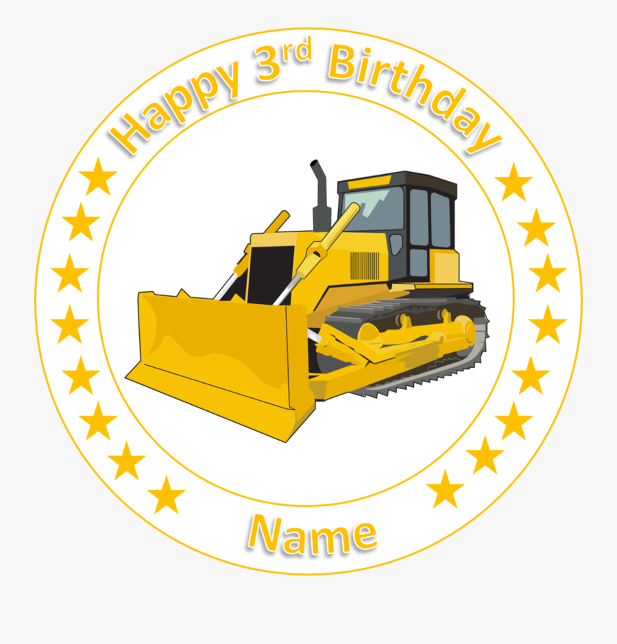 Bulldozer Cake Topper Edible Icing Sheet Or Wafer Paper - Bulldozer Clip Art, Transparent Clipart