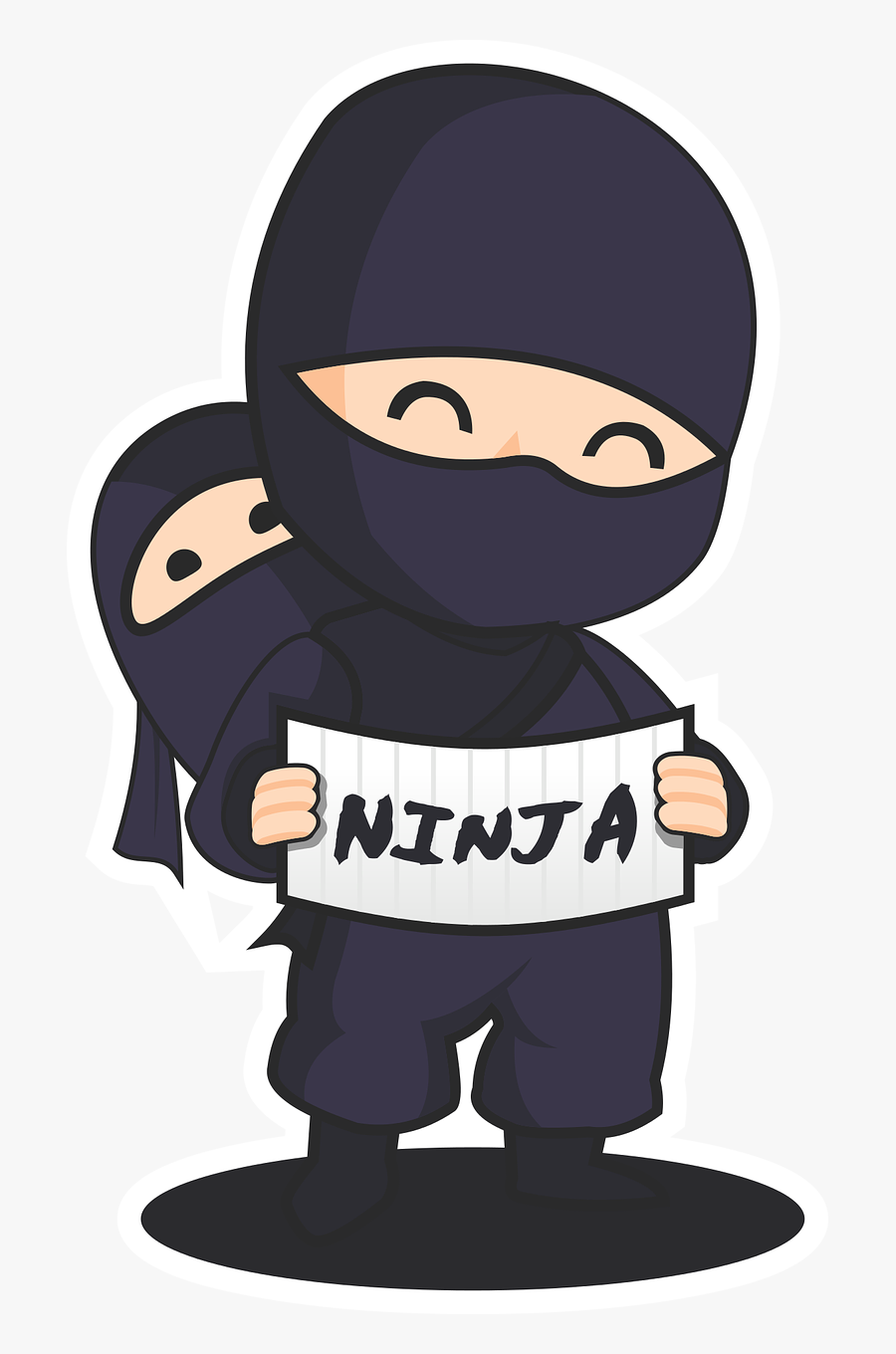 Ninja Baby Parent Free Picture - Cute Ninja, Transparent Clipart