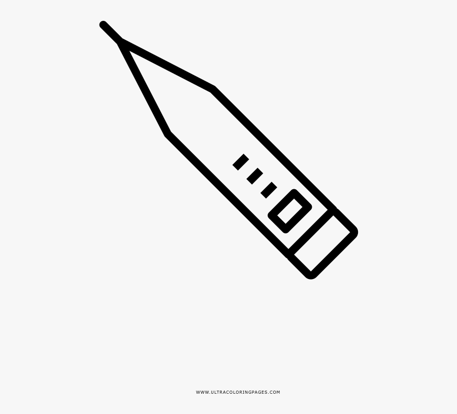 Digital Thermometer Coloring Page - Line Art, Transparent Clipart