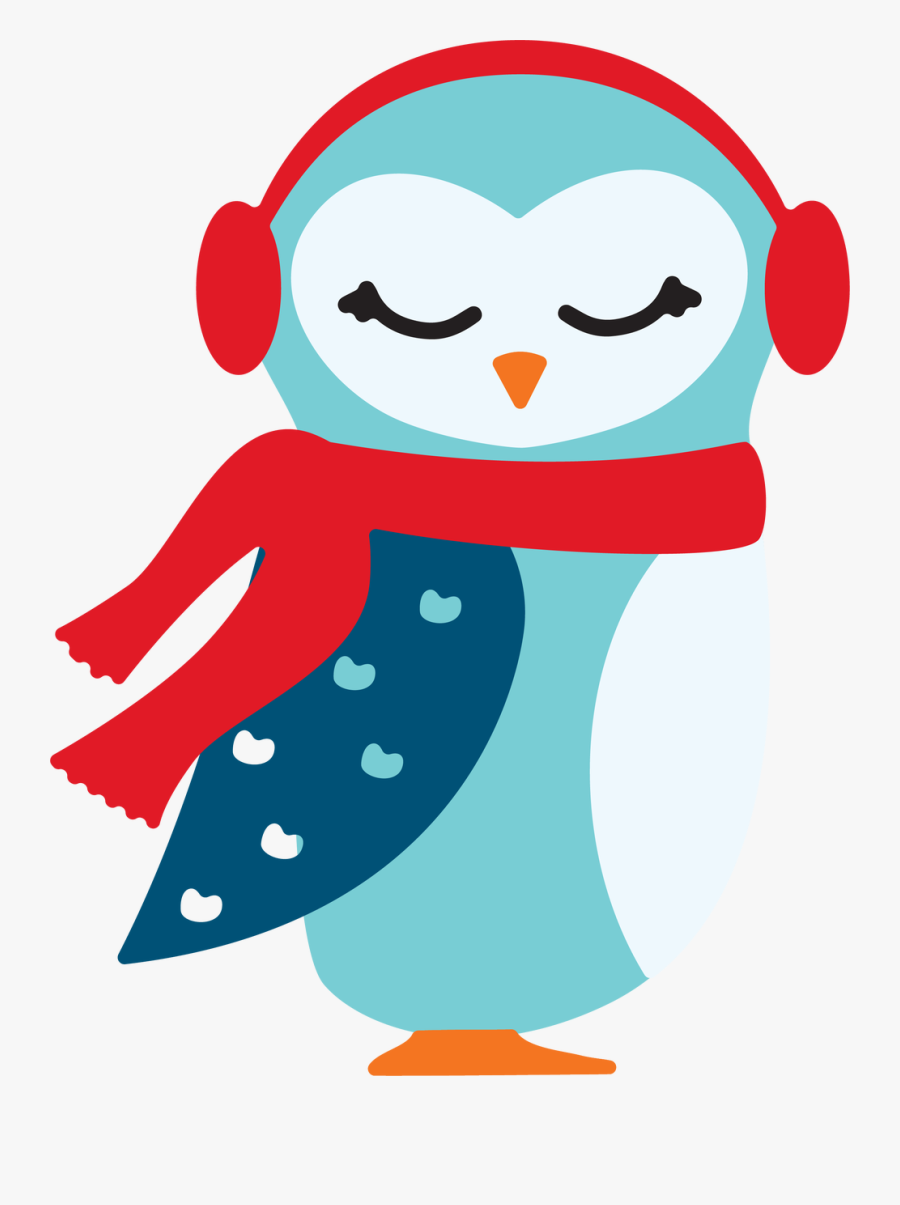 Celebrate Winter Owl Svg Cut File - Clip Art Owl Winter, Transparent Clipart