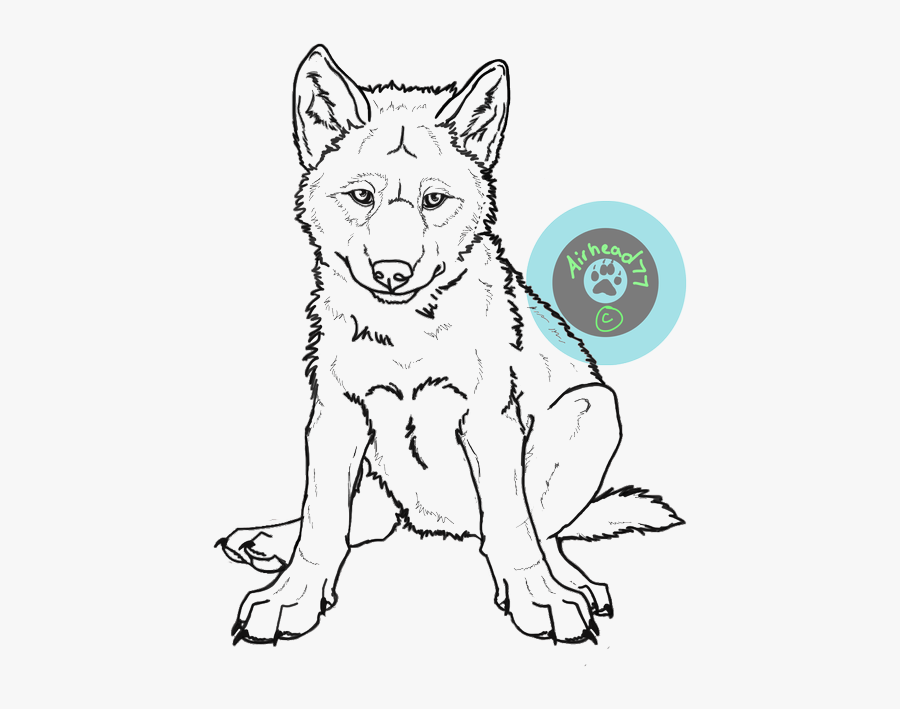 Puppy Dog Eyes Lineart - Realistic Wolf Pup Drawings, Transparent Clipart