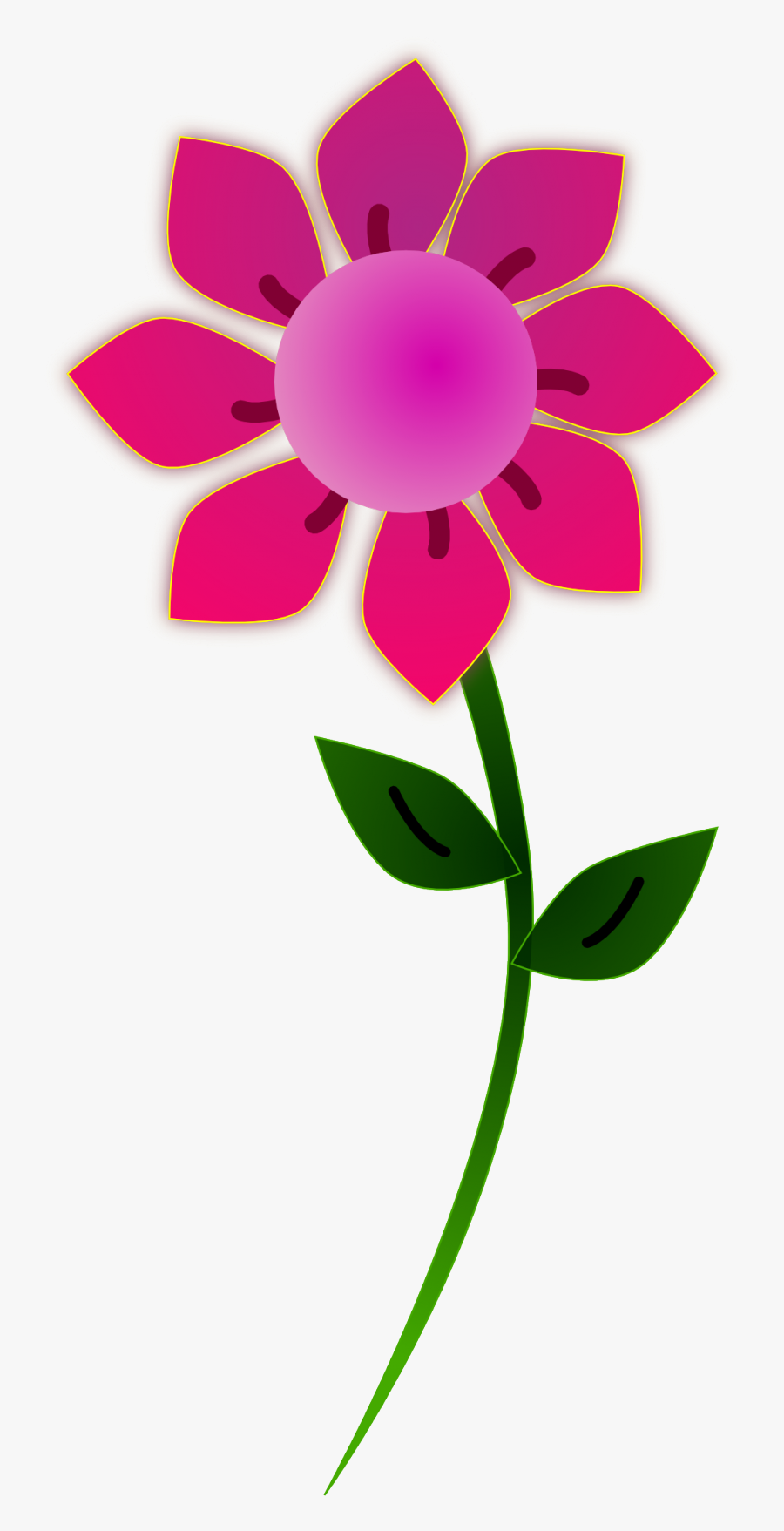 Light Pink Flowers Clip Art Pink And Green Flower Clip - Flower Clipart Png, Transparent Clipart