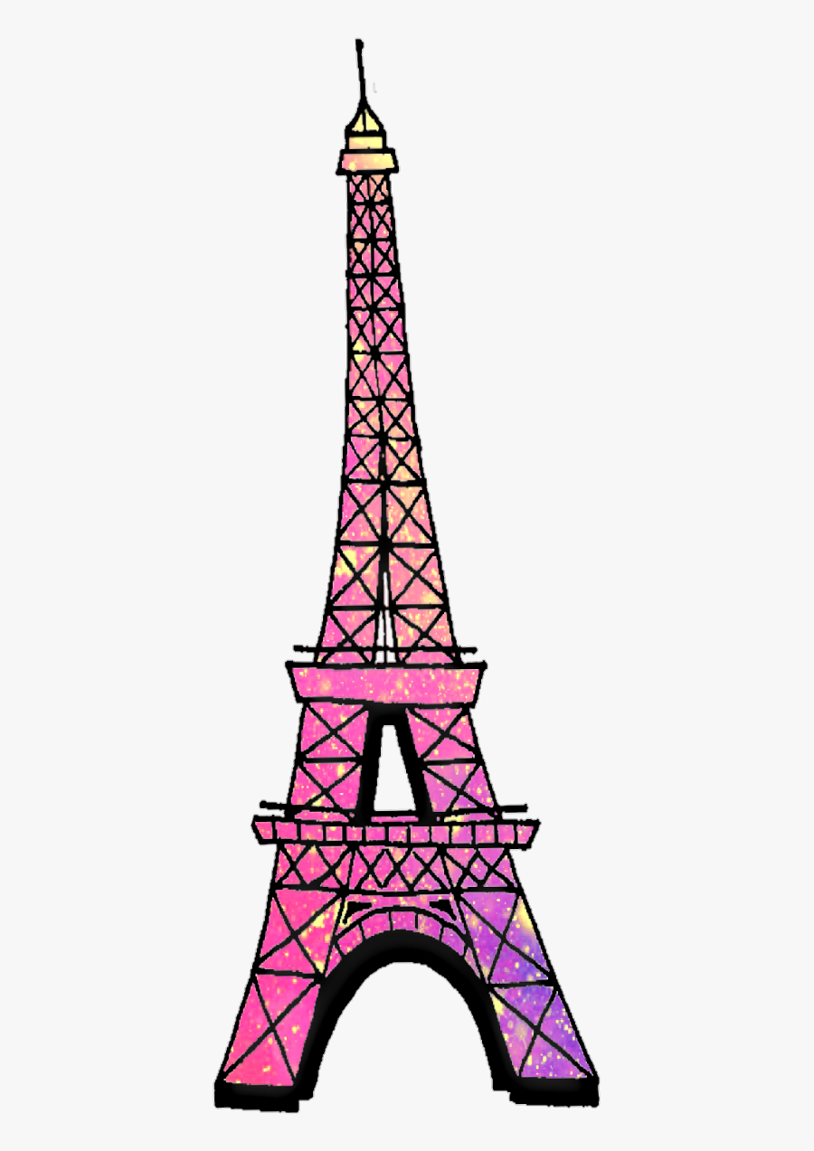 Eiffeltower Paris France Galaxy Space Tower Pink Eiffel Tower Stickers Pink Free Transparent Clipart Clipartkey