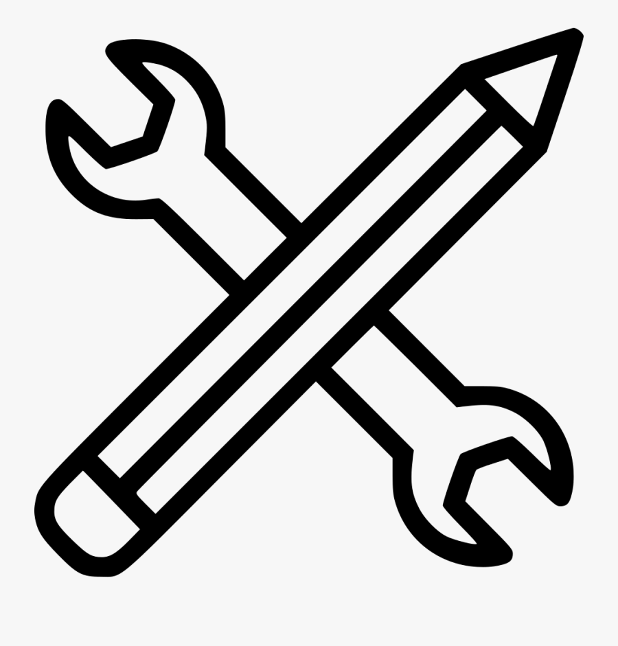 Pen Pencil Settings Seo Web Editing Stationary - Pencil And Wrench Icon, Transparent Clipart