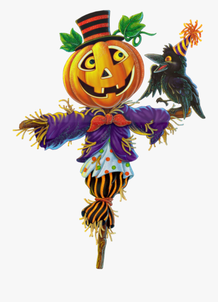 Ftestickers Autumn Halloween Scarecrow Pumpkin Clipart - Transparent Background Scarecrow Clipart, Transparent Clipart