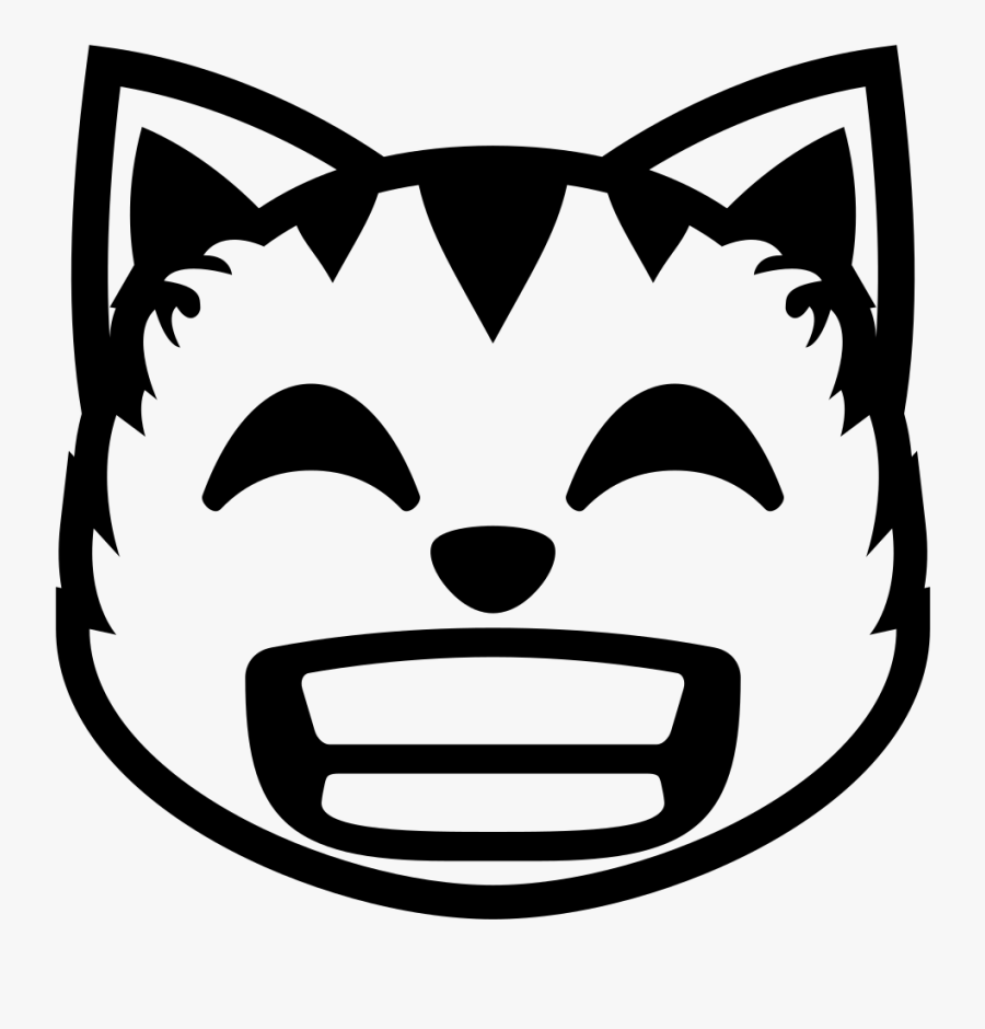 Cat Emoji Black And White Clipart , Png Download - Cat Emoji Black And White, Transparent Clipart