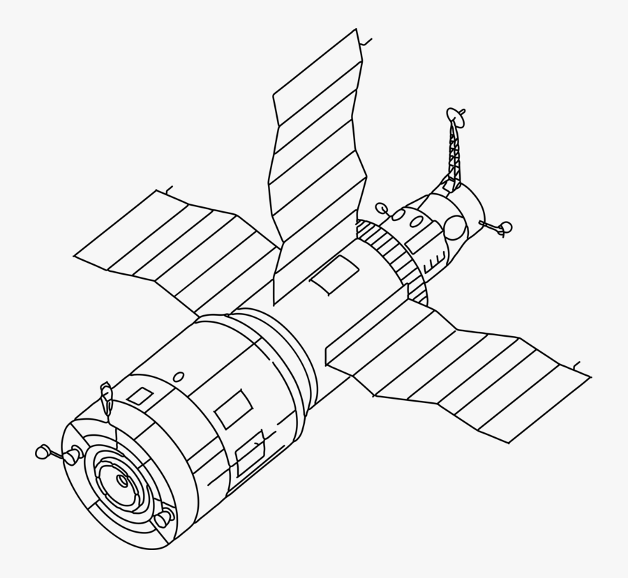 Diagram,line Art,technical Drawing - Salyut 7 Soyuz Spacecraft, Transparent Clipart