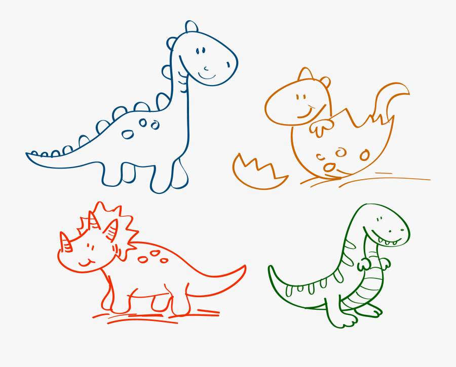 Clip Art Dinosaur Drawing Pictures - Dinosaur Clipart Easy Draw, Transparent Clipart