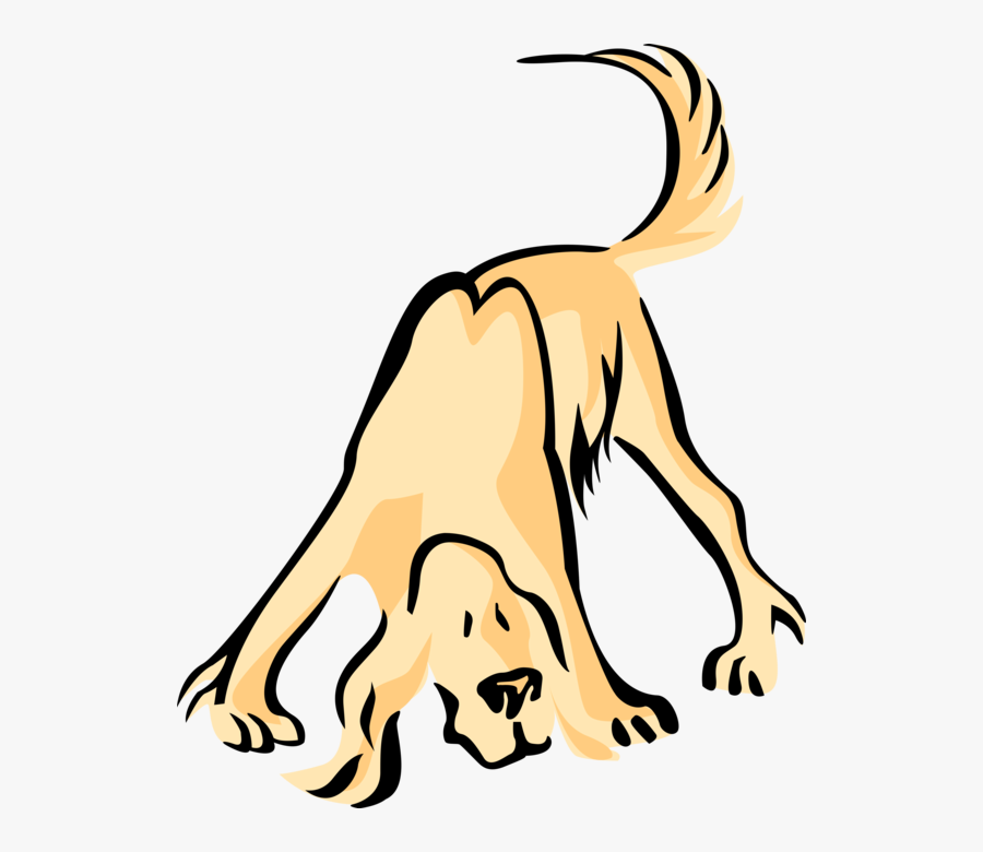 Vector Illustration Of Hound Dog Sniffing Around, Transparent Clipart