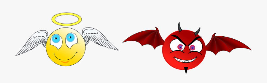 Healthy Carbs - Angel And Demon Cartoon, Transparent Clipart