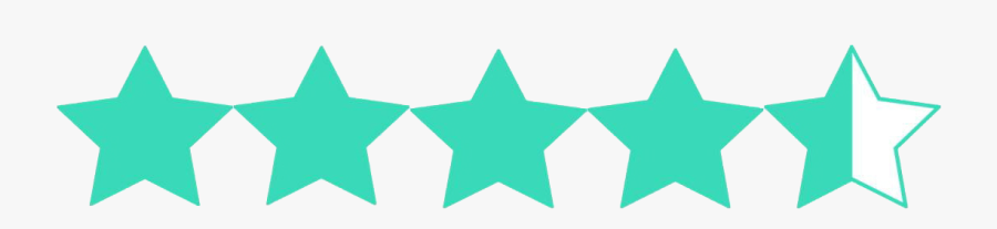 4 And 1 2 Star Rating, Transparent Clipart