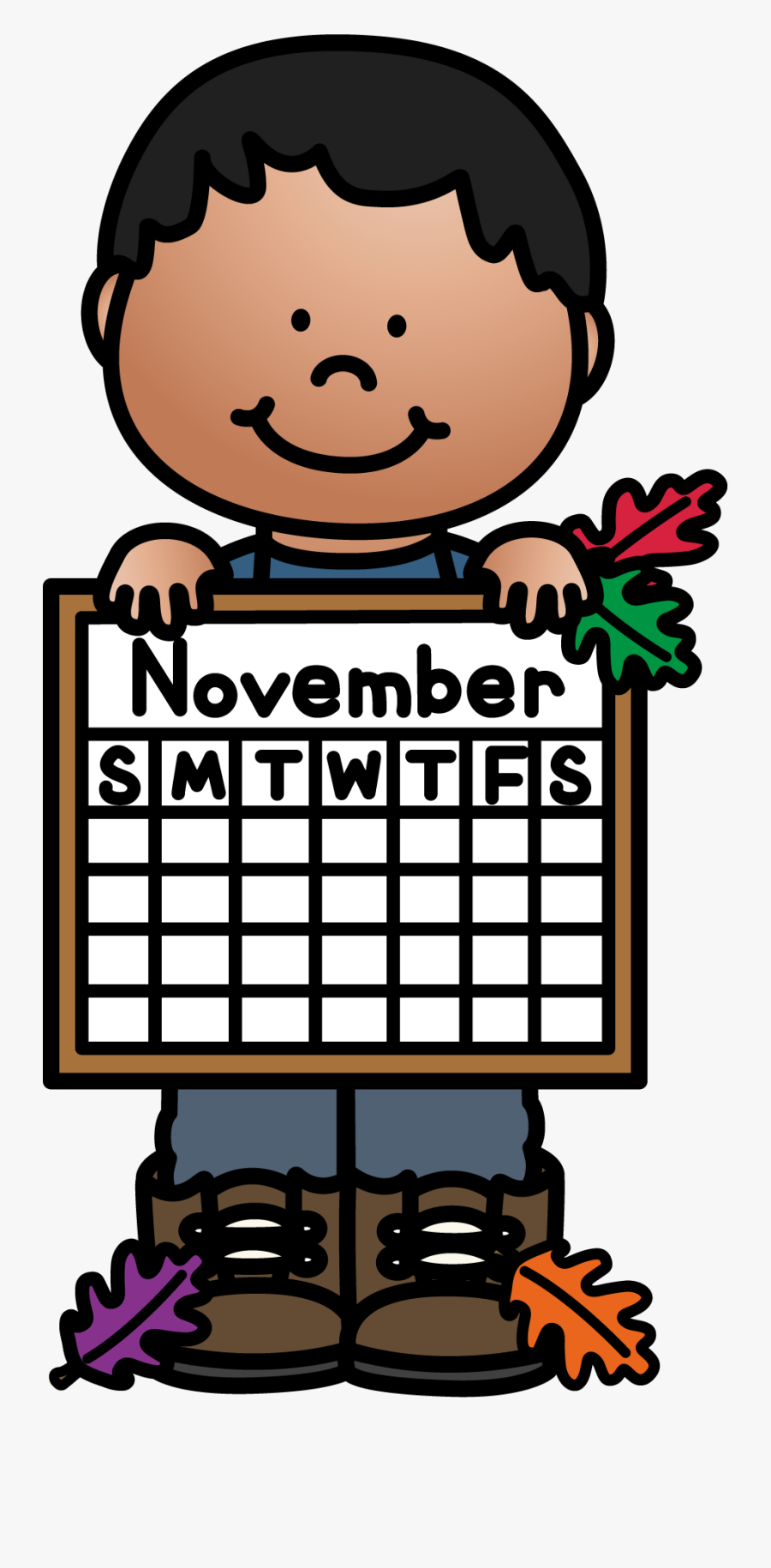 November Calendar Boy 01 Whimsyclips, Transparent Clipart