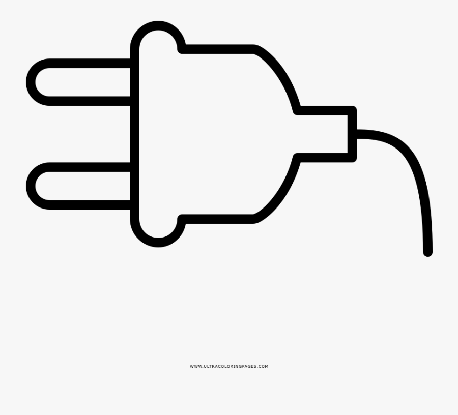 Power Cord Coloring Page - Cable De Alimentacion Dibujo, Transparent Clipart