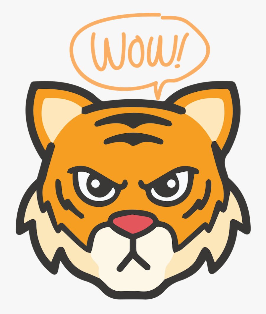Shocked Tiger, Transparent Clipart