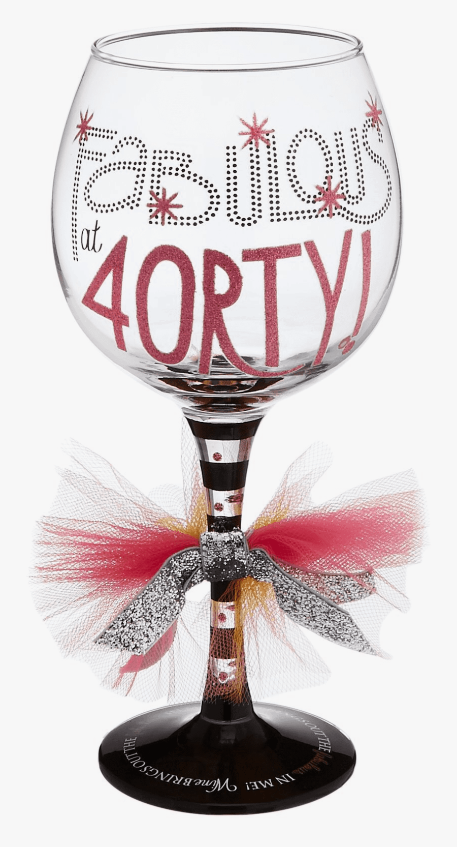Fabulous At 40rty Wine Stem"
 Class= - Happy 50th Birthday Glass, Transparent Clipart