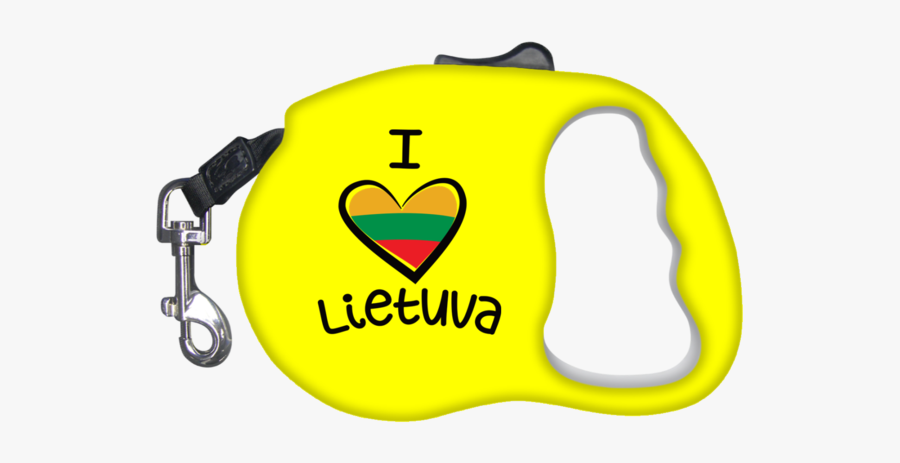 I Love Lietuva Retractable Dog Leash - Dog Leash Mockup, Transparent Clipart